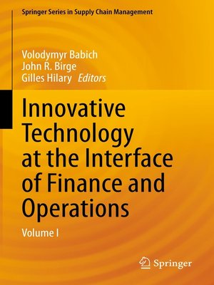 cover image of Innovative Technology at the Interface of Finance and Operations